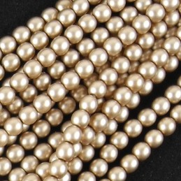 Tsekkiläinen mattapintainen helmiäislasihelmi 4 mm, ruskeanharmaa satiini